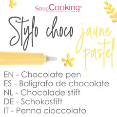 Scrapcooking - Stylo à Sucre Jaune Pastel - Sucre d'Écriture Jaune 25 g - Stylo à Sucre Comestible Décoratif - Écriture et Dessin - Etiquetage Fondant, Glaçage, Gâteaux - 6804