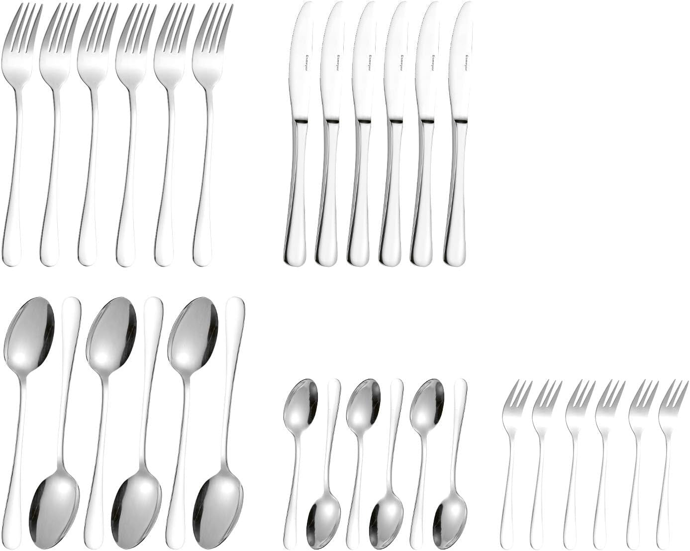 Set tacâmuri Sylvia Fabricat din oțel inoxidabil 18/0 Lustruit 30 piese Bucatarie Naty Shop