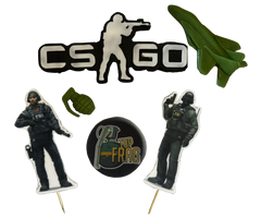 Set 6 decoratiuni comestibile din pasta de zahar, Counter-Strike: Global Offensive (CS:GO) Decoratiuni din Pasta de Zahar Naty Shop