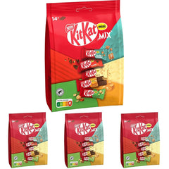 Nestlé Mini Mix Barres de chocolat Cinq délicieuses saveurs 14 barres 4 paquets (1 sachet x 197,4 g)