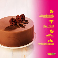 DECOCINO Fondant Schoko – 250 g – Idéal pour verzieren von Kuchen, torten, cupcakes – Palmölfrei & Vegan Glazes et Decor Naty Shop