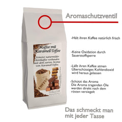 Aromakaffee - Aromatisierter Kaffee - Ganze Bohne - Frisch Von Uns Geröstet (Caramel, 500 grammes)