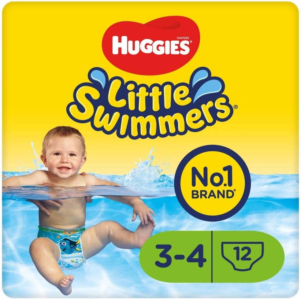 Huggies Little Swimmers Scutece de baie de unică folosință pentru bebeluși și copii, mărimea 3-4 (7-15 kg), 12 scutece de baie, unisex Mama si Copilul Naty Shop