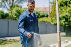 Goodyear - Tuyau d'arrosage 3 couches flexible, sans torsion et léger en latex et textile haute densité de 30 m, raccords rapides ½" et ¾" + pistolet 7 fonctions