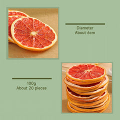 Tranches de pamplemousse séchées, pamplemousse déshydraté, remplissage de vase, décorations de Noël, tranches de pamplemousse rouge, tranches de fruits secs pour le thé, sans sucre ajouté (100 g (1 paquet)) Naty Shop Produits déshydratés