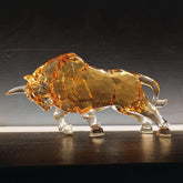 FengShui Wall Street Bull Statue Acrylique Bull Figurine Sculpture Home Office Desk Ornement Décoratif 21,6 cm L (Ambre) Statuettes et sculptures Naty Shop Titre par défaut