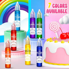 Colorant alimentaire en gel - Colorant alimentaire arc-en-ciel pour gâteaux, pâtisseries, biscuits, macarons - Colorant alimentaire concentré sans sucre pour décorer gâteaux, boissons, œufs de Pâques, slime - 15 g chacun