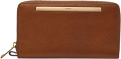 Fossil Ladies Liza Bi-Fold Wallet Portefeuille pour femme Naty Shop Marron 19,5 cm L X 2,5 cm l X 11,4 cm H