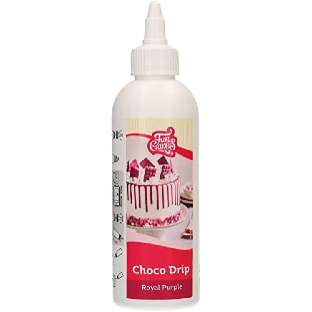 FunCakes Choco Drip Royal Purple : Saveur délicieuse, Facile à utiliser, Parfait pour les drip cakes, Saveur chocolat drip. Emballage refermable 180 g. Pâte à sucre Naty Shop Défaut Titre