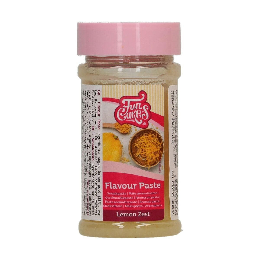 Pâte aromatisée au zeste de citron FunCakes : arôme alimentaire, bon goût, idéal pour la décoration des gâteaux, adapté à la pâtisserie et aux garnitures. 100g. Pâte à sucre Naty Shop Default Title