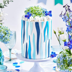 Rouleau fondant FunCakes Demin Blue : facile à utiliser, lisse, souple, souple et malléable, parfait pour décorer les gâteaux, halal, casher et sans gluten, 250g de Pâte à Sucre Naty Shop