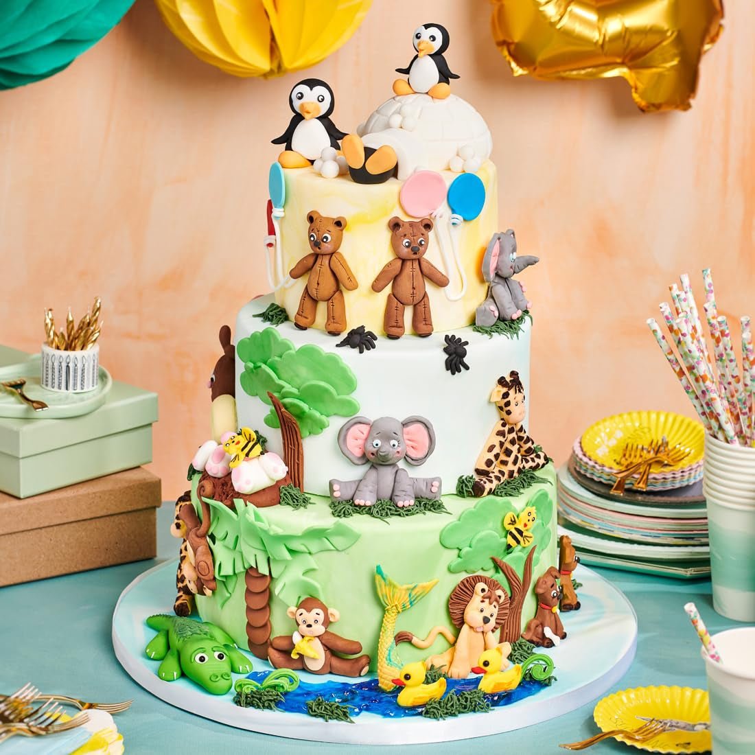 FunCakes Tiger Orange Fondant laminat: ușor de utilizat, neted, flexibil, moale și pliabil, perfect pentru decorarea prăjiturilor, halal, kosher și fără gluten, 250 g Pasta de zahar Naty Shop