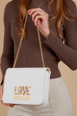 Love Moschino Sac à bandoulière pour femme, Sac à bandoulière blanc, Blanc Naty Shop Sacs pour femme