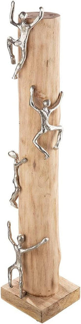 GILDE Sculptură decorativă figura XL - high up Aluminiu, lemn natural colorat - Înălțime 74 cm Statuete si sculpturi Naty Shop Titlu implicit