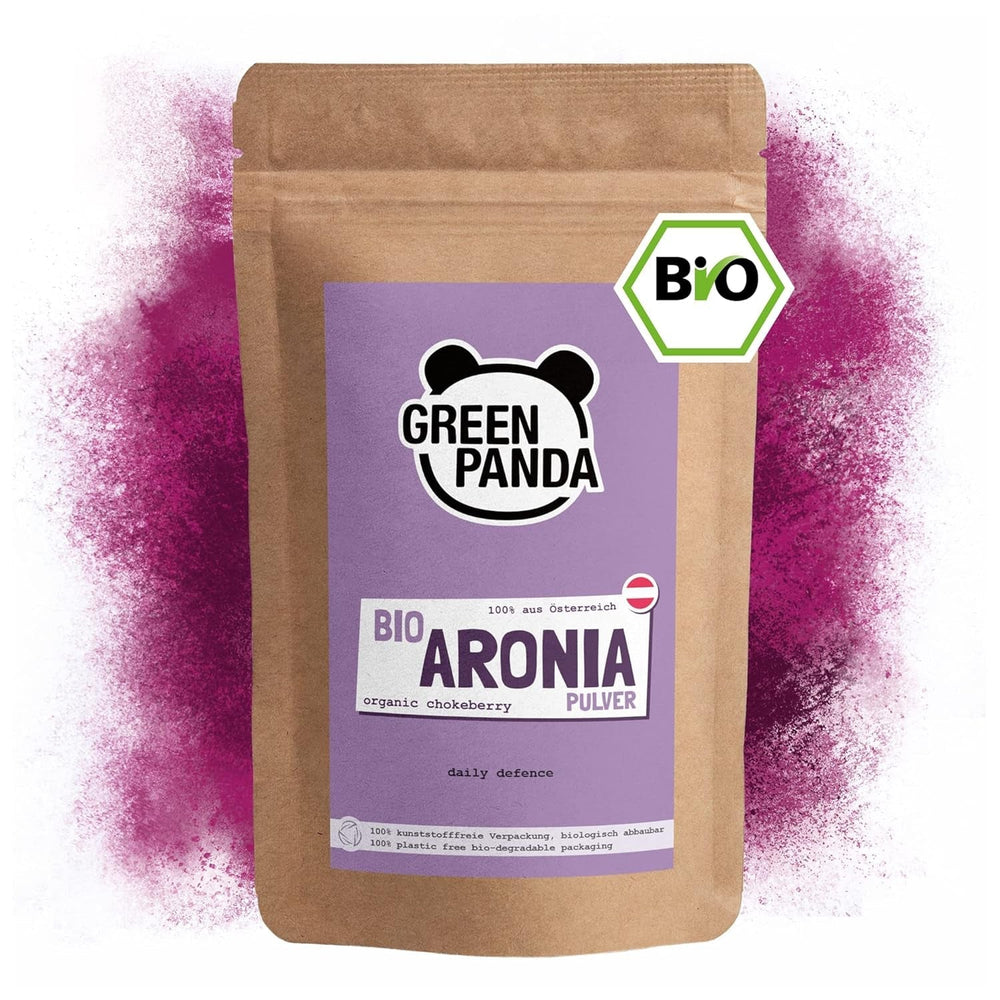 Poudre d'aronia biologique GREEN PANDA® d'Autriche | aronia séchés finement moulus | aronia bio sans additifs | alternative régionale à la poudre d'açai et aux baies de goji | 500g de produits déshydratés Naty Shop Titre par défaut