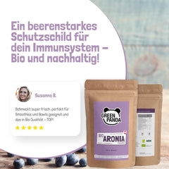 Poudre d'aronia biologique GREEN PANDA® d'Autriche | aronia séchés finement moulus | aronia bio sans additifs | alternative régionale à la poudre d'açai et aux baies de goji | 500g de produits déshydratés Naty Shop