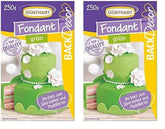 Günthart BackDecor 250 Fondant Vert 100% Vegan Sans Huile de Palme Indéchirable Pour Recouvrir Gâteaux et Pâtisseries Adapté au Modelage Pack de 2 (1 x 250g) Pâte à Sucre Naty Shop Greetings 250G (Pack de 2)