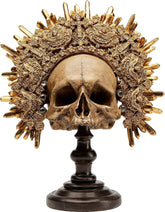Kare Design obiect decorativ King Skull, maro, sculptură, motiv craniu, craniu decorativ, pictat manual, lucrat manual, unic, 42x34x20 cm (h/w/d) Statuete si sculpturi Naty Shop Maro
