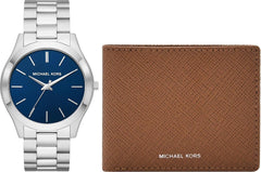 Michael Kors - Slim Runway Collection Montre pour homme en acier inoxydable couleur argent MK1060SET Portefeuille Homme Naty Shop Titre par défaut