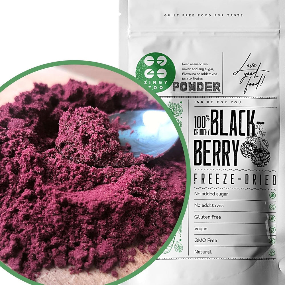 Mûres lyophilisées en poudre | 100% poudre de fruits lyophilisés Fruits secs naturels sans additifs | poudre de fruits Fruits lyophilisés poudre de mûre Produits déshydratés Naty Shop 100G