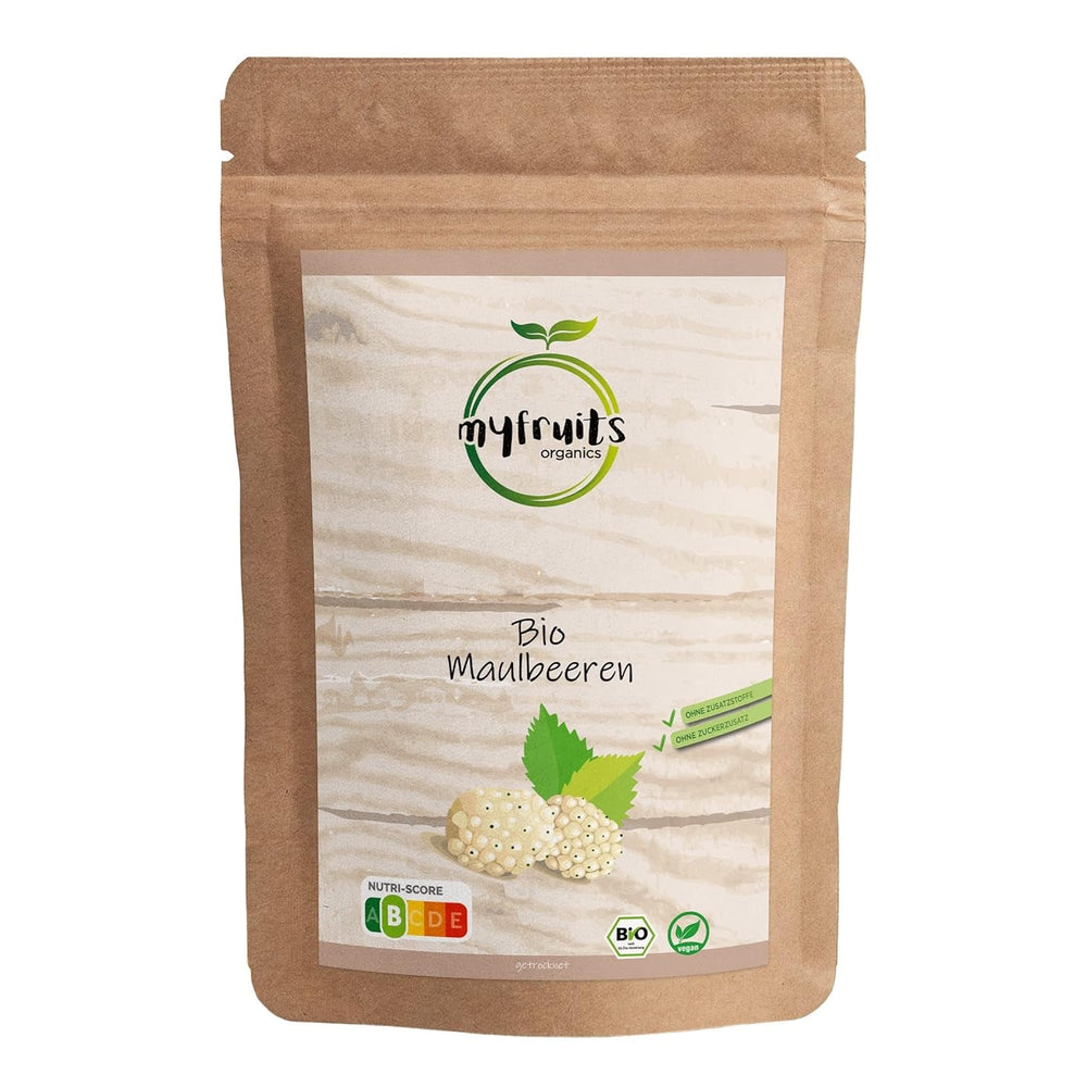 Mûres séchées bio myfruits, 750g, séchées au soleil, sans additifs. Issu de l'agriculture biologique certifiée, mûres blanches séchées Naty Shop Produits Déshydratés Grand Pack 750G