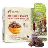 NABALI FAIRKOST FOR ALL Medjoul - Medjool Dattes Choix I - 100% naturel aromatique frais oriental doux I sucré comme le miel et caramélisé I Origine : Palestine I (1x1KG) Produits déshydratés Naty Shop 1 kg (1 colis)