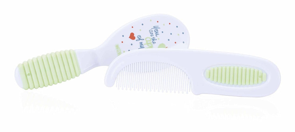 Nä"by - Ensemble brosse et peigne - Vert - Enfants 3 mois - Bain et soins Naty Shop Default title