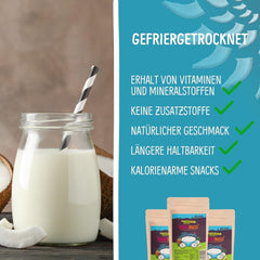 Noix de coco lyophilisée : 50g de fruits lyophilisés - bonbons vegan cubes de noix de coco sucrés - fruits naturellement séchés de NutriPur Produits déshydratés Naty Shop