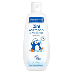 PAEDIPROTECT Shampoing et lotion lavante 2en1 pour bébés et enfants 200 ml, nettoyage délicat et cheveux sans parfum ni microplastiques, le gel douche hydrate les peaux sèches et sensibles, également pour adultes Enfants - Bain et Soin Naty Shop Blanc 200 Ml (1 pack)