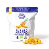 Morceaux d'ananas bio et équitable PAKKA 1kg, ananas séchés bio et équitable, non sucré, non sulfuré, produit et rempli directement par le producteur en Colombie, vegan 1000g Produits déshydratés Naty Shop Variante 2 : 1 kg (1 paquet)
