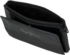 Pepe Jeans Joumma Bags Double Purse, Noir, 11 x 7 x 1,5 cm, Cuir, Noir, Taille unique, Portefeuille Portefeuille homme Naty Shop
