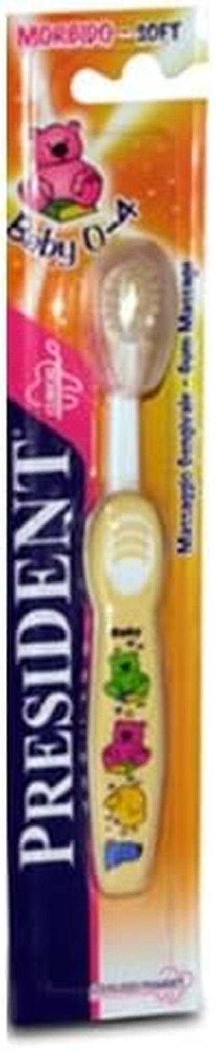 Brosse pour enfants de 0 à 4 ans Jaune ou rose, poils doux aux pointes arrondies, tête de brosse petite et compacte pour un bon nettoyage et un massage doux des gencives. Enfants - Bains et soins Naty Shop Default title