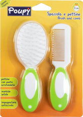 '- Brosse et peigne en nylon, poils doux pour la peau sensible de bébé, bouts arrondis pour plus de sécurité, prise en main facile grâce aux poignées ergonomiques, multicolore Enfants - Bain et soin Naty Shop Titre par défaut