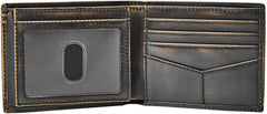Portefeuille à deux volets en cuir Fossil Wade pour homme 11,43 cm L x 1,905 cm l x 8,89 cm H Portefeuille pour homme Naty Shop