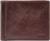 Portefeuille à deux volets en cuir Ingram pour hommes Fossil 11,43 cm L x 1,905 cm l x 8,89 cm H Portefeuille pour hommes Naty Shop marron