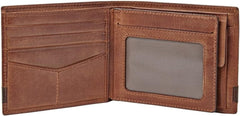 Portefeuille à deux volets en cuir Fossil Quinn pour hommes 11,43 cm L x 2,54 cm l x 9,525 cm H Portefeuille pour hommes Naty Shop