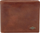 Portefeuille à deux volets en cuir Fossil Ryan pour hommes 11,43 cm L x 2,54 cm l x 9,525 cm H Portefeuille pour hommes Naty Shop marron foncé
