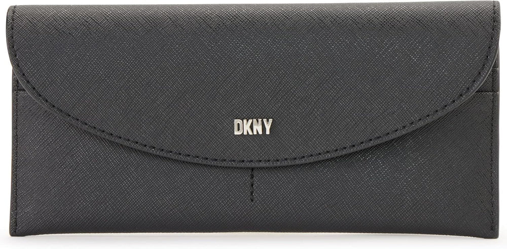 DKNY Phoenix Flap Wallet Femme Naty Shop Portefeuille Noir/Argent Taille Unique