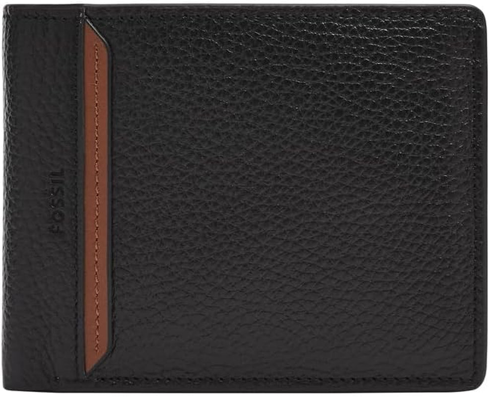 Fossil Huntington Bi-Fold Portefeuille pour hommes Naty Shop Portefeuille pour hommes Noir S
