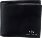 Armani Exchange Portefeuille uni essentiel pour hommes avec logo imprimé noir Naty Shop Portefeuille pour hommes Titre par défaut