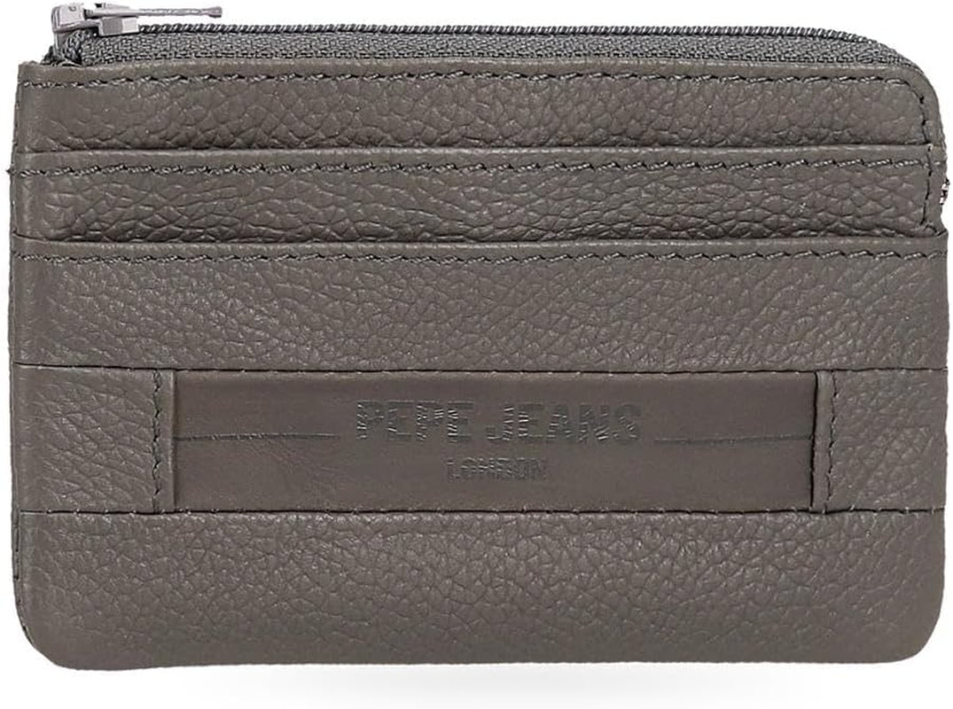 Portofele și portmonee Pepe Jeans Checkbox din piele de vacă, negru, maro, albastru și gri Portofel Barbati Naty Shop Gri Poșeta