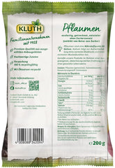 Prunes avec noyaux 200g - Aromatiques, fruitées et naturellement sucrées - Vegan, sans soufre, sans noyaux et sans sucre ajouté - Nutri-Score A (1 x 200g) Produits déshydratés Naty Shop