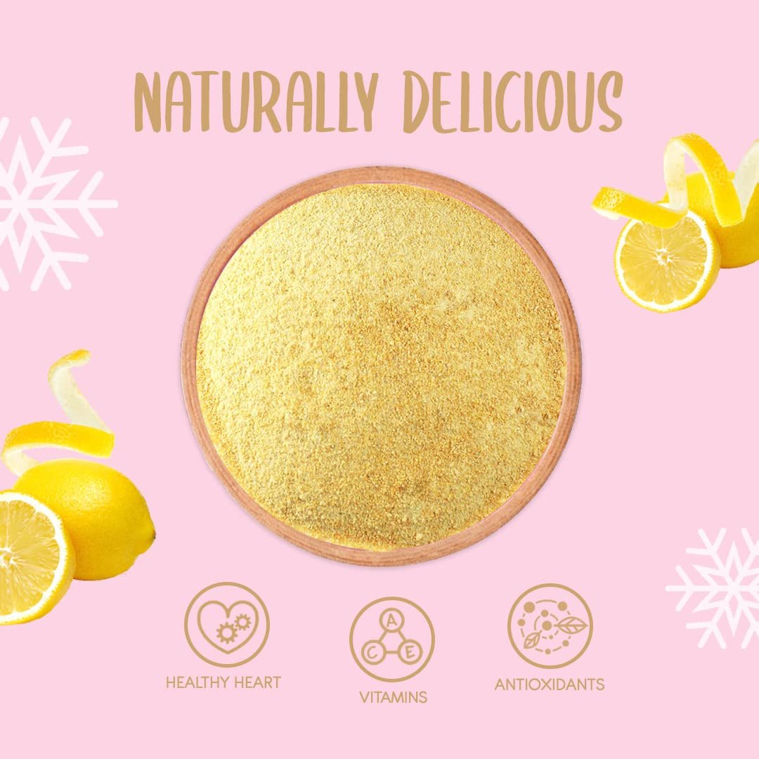 Pulbere de coajă de lămâie liofilizată 100g - Pulbere de fructe liofilizate - Pulbere de lămâie liofilizată pentru coacere, smoothie-uri și ceai - Pulbere de lămâie 100% naturală fără aditivi Produse deshidratate Naty Shop