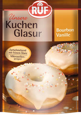 RUF Cake Glaze Vanille Bourbon, 100g en sachet, résistant au micro-ondes, pour glacer et décorer biscuits, muffins et gâteaux, sans gluten Naty Shop Pâte à sucre Vanille