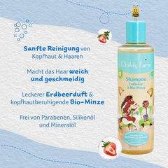 Childs Farm Shampoing pour enfants 250 ml | Fraises et menthe biologiques | Tous types de cheveux | Démonter et alimenter | Convient aux peaux sèches, sensibles et sujettes aux névrodermites. Enfants - Bain et Soin Naty Shop