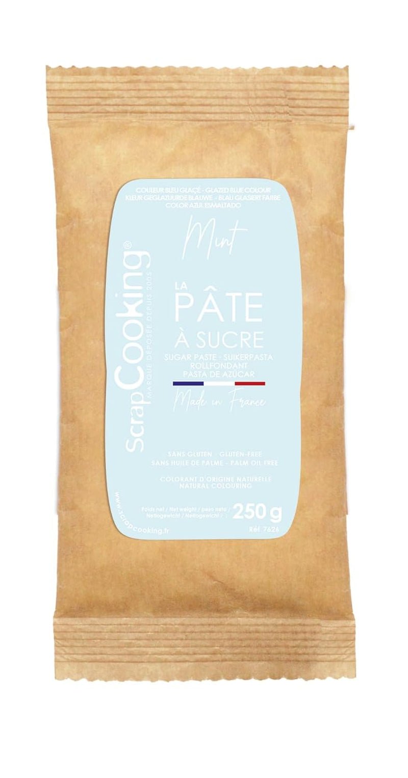 ScrapCooking - Pâte à Sucre Vert Sauge 250g - Colourant d'Origine Naturelle - Sans Gluten, Sans Huile de Palme - Pour Gâteaux, Pâtisseries Anniversaire - Vert Pastel - Fabriquée en France - 7621 Pasta de zahar Naty Shop Albastru pastel