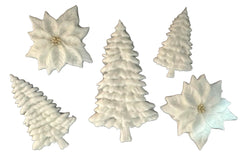Lot de 5 décorations comestibles en sucre, Décorations d'hiver en pâte à sucre Nati Shop