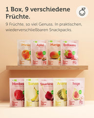 Coffret de dégustation de fruits lyophilisés BUAH® | Snack parfait composé de chips de fruits croustillantes | Bonbons alternatifs sans sucre ajouté, toppings pour porridge | Produits déshydratés végétaliens sans gluten Naty Shop