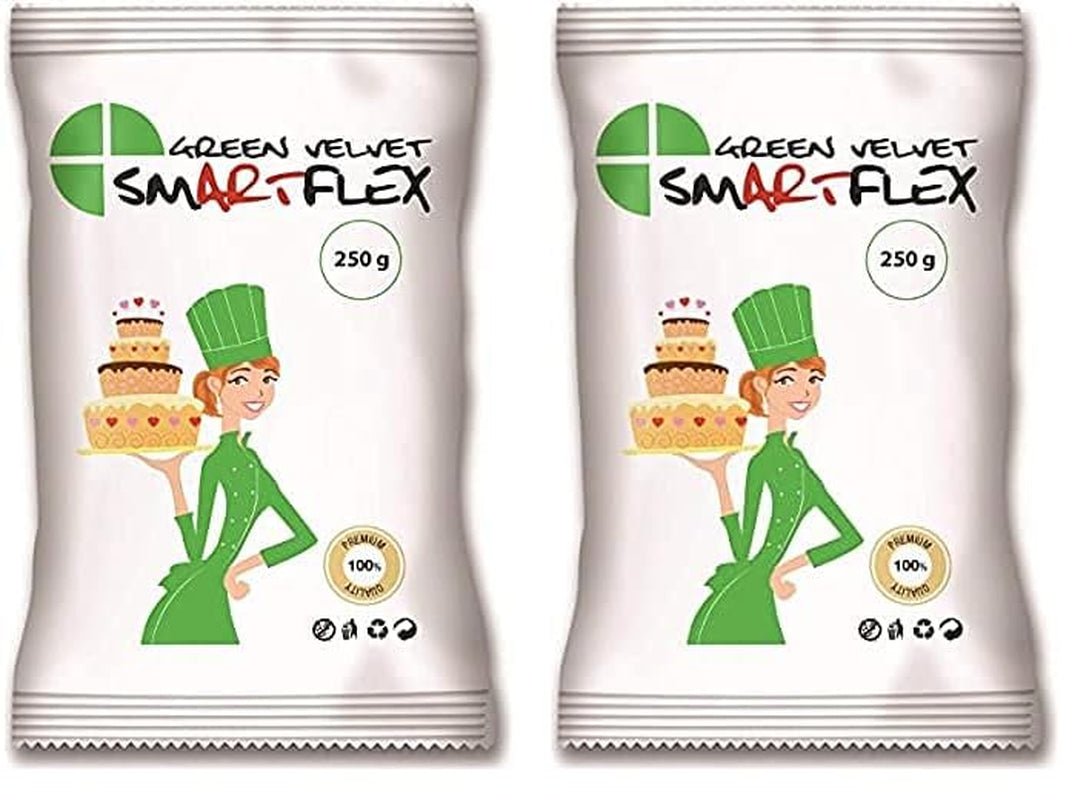 SmartFlex Fondant Green Velvet, 250 g (pachet de 2) Pasta de zahar Naty Shop Default Title