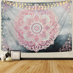 Tapiserie alishomtll mandala panza boema indiana Casa - Accesorii si Decoratiuni Naty Shop Gri roz 210.1L X 150.1B Cm